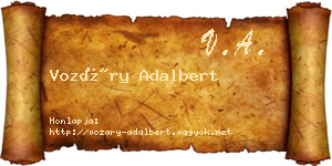 Vozáry Adalbert névjegykártya